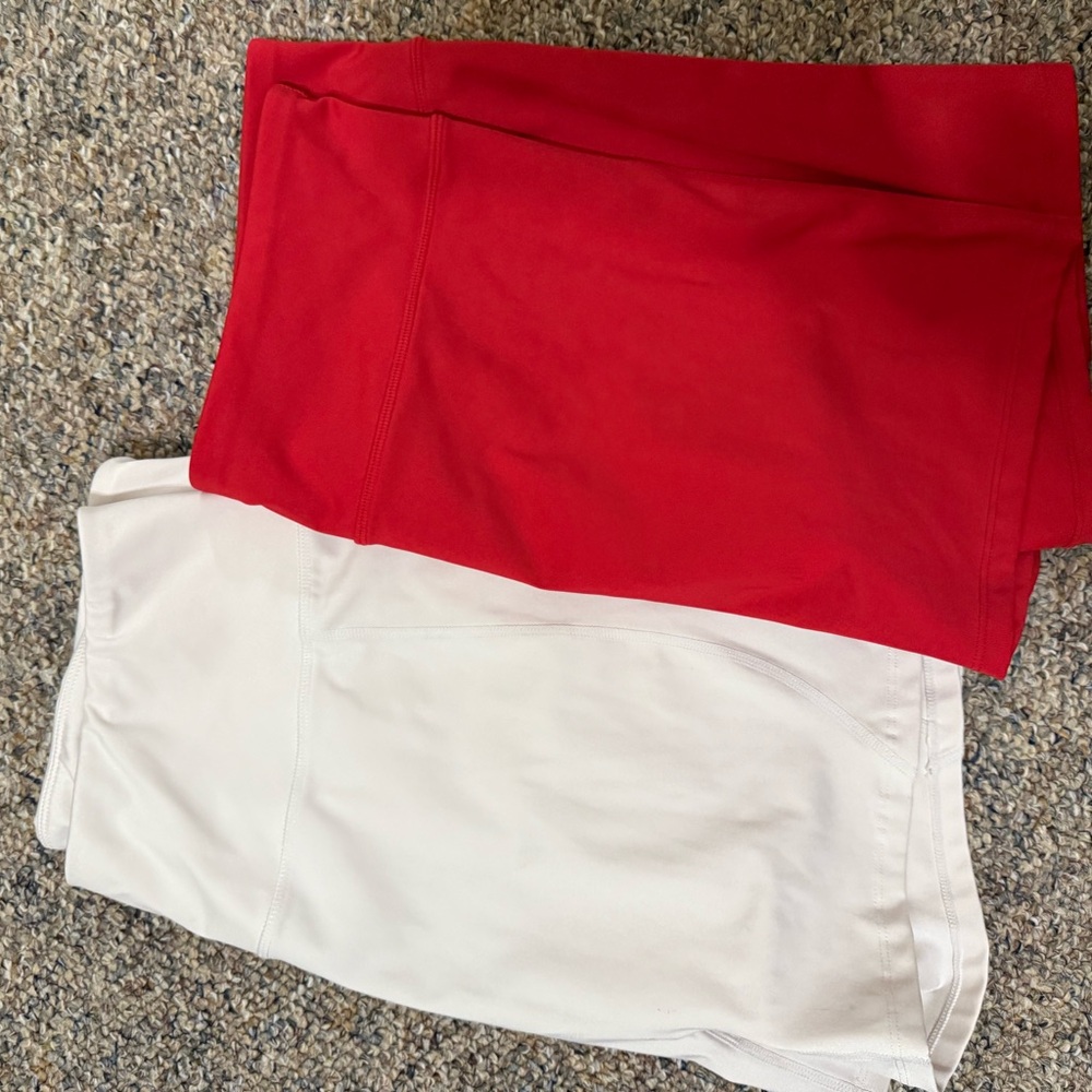 Fashion Nova Red and White Bike Shorts
